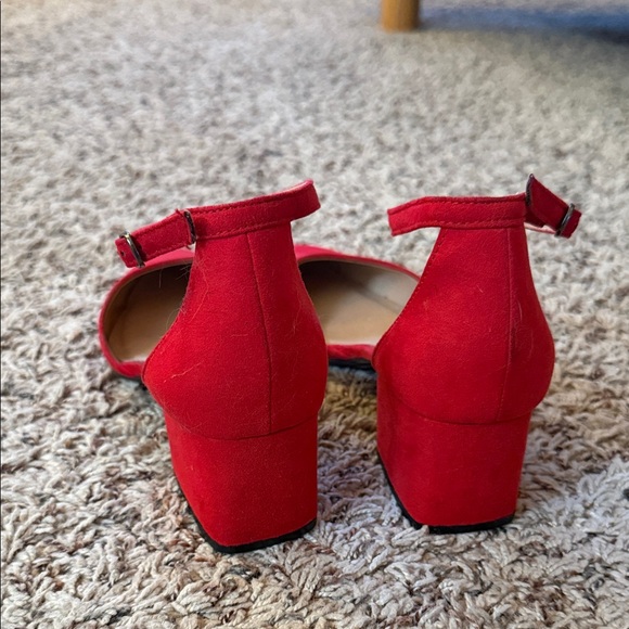 a new day Red Ankle Strap Block Heels - Picture 3 of 4